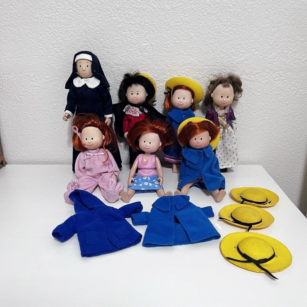 Madeline & Friends 8” Dolls Lot of 7 Madeline Pepito Danielle Nun Miss Clavel
